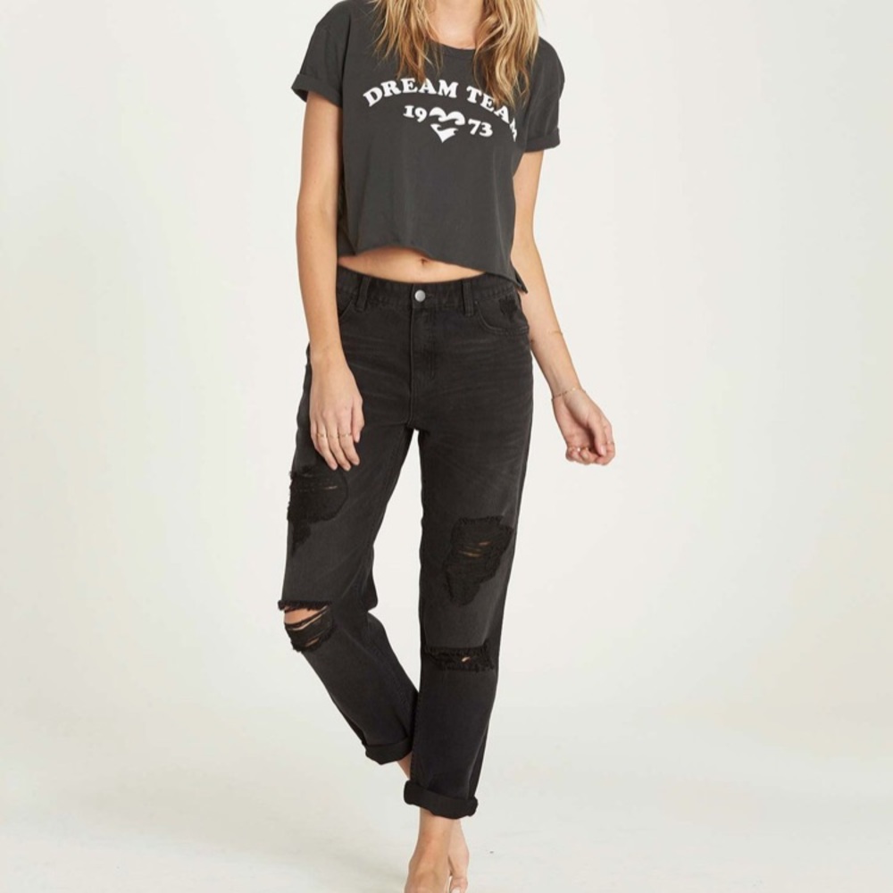 NWT Billabong Hey Boy distressed jeans black 31